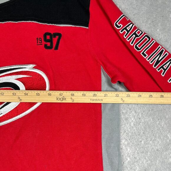 Old Time Hockey NHL Carolina Hurricanes Red Sweatshirt #53 Jeff Skinner SIGNED - Picture 7 of 11